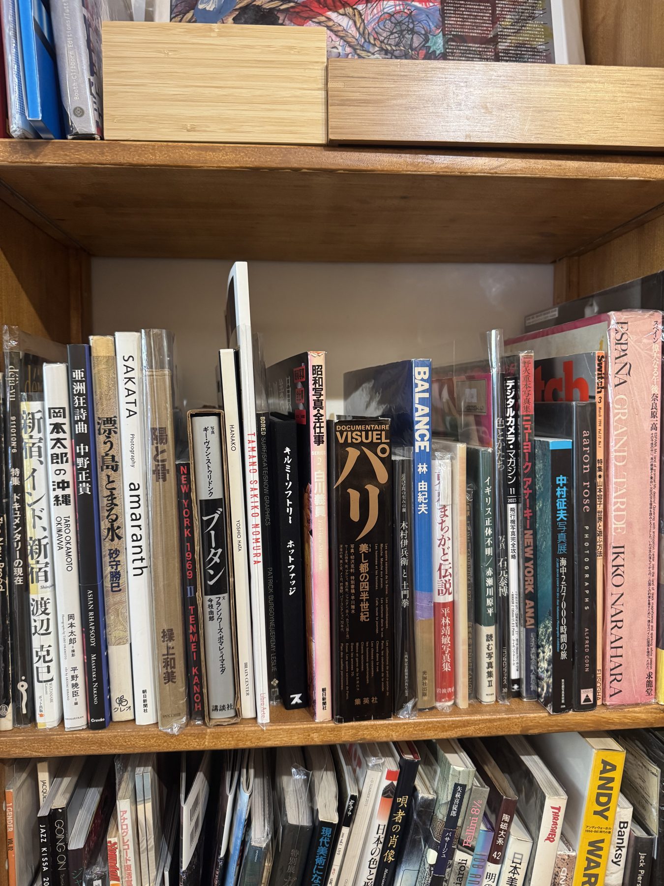 Shelf of Japanese photo and art books